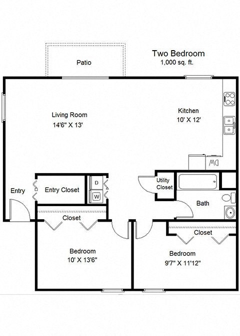 Jefferson Square_2 Bedroom Floor Plan